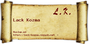 Lack Kozma névjegykártya